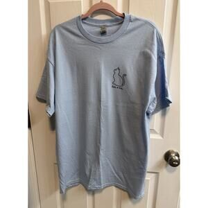 Kitty Kitty Rescue XL Too Many Rescues T-shirt Blue Short Sleeve 100% Cotton New